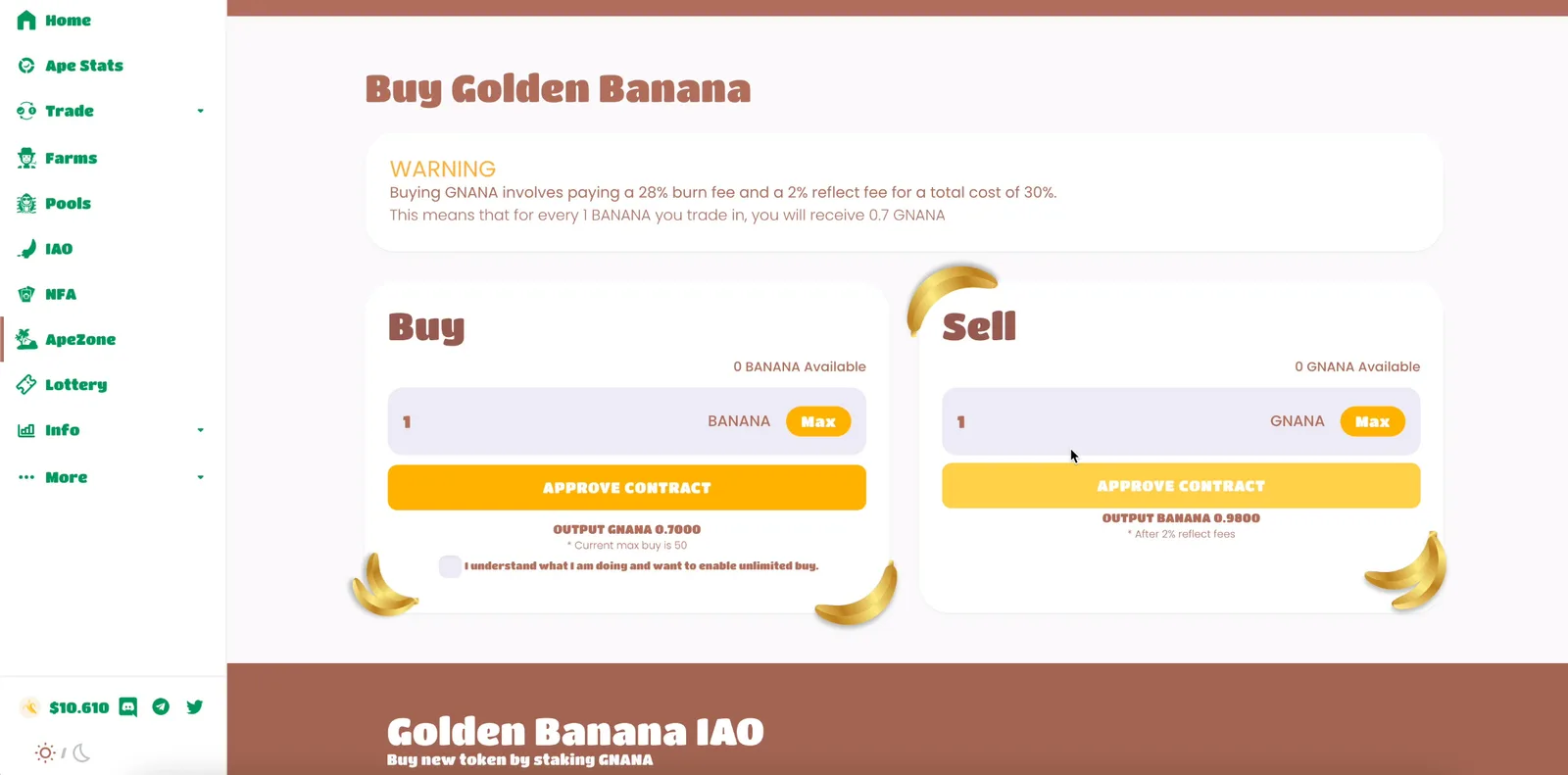 【DeFi】ApeSwap（エイプスワップ）とは？始め方・ゴールデンバナナ（GNANA）・IAO参加方法など徹底解説【仮想通貨】の説明画像