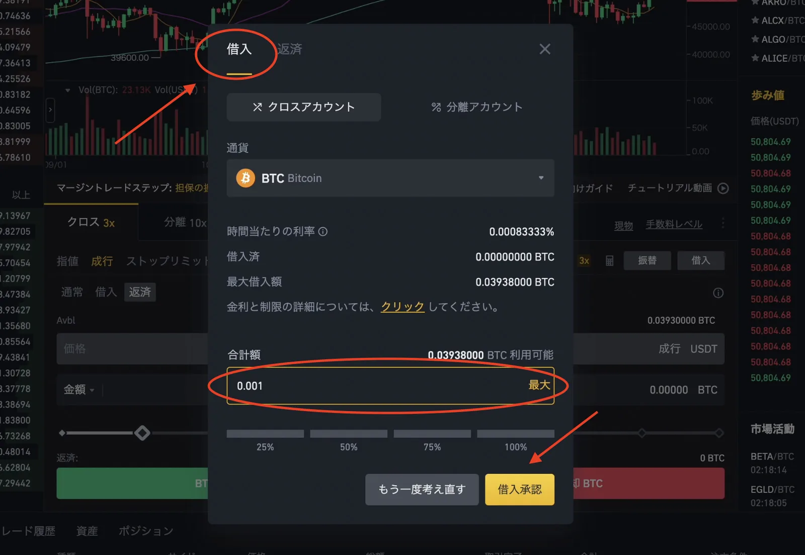【仮想通貨】BINANCE(バイナンス)の「空売り」の仕組み・やり方をわかりやすく解説！(空売りとは？/ショート/マージントレード)の説明画像