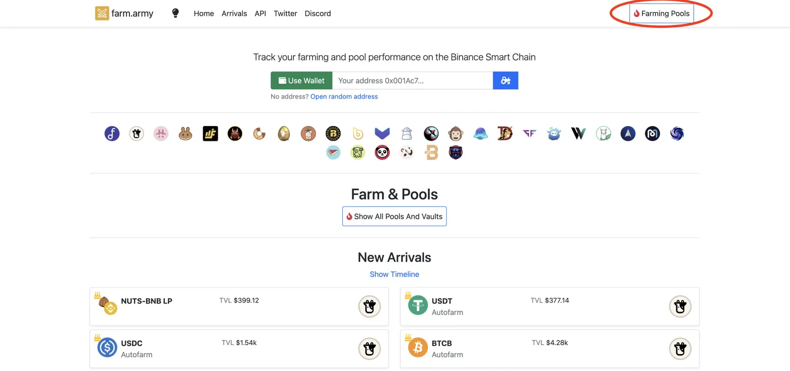 【DeFi】farm.armyの紹介！LPの詳細・トークン別の運用先検索などができるツールを解説の説明画像